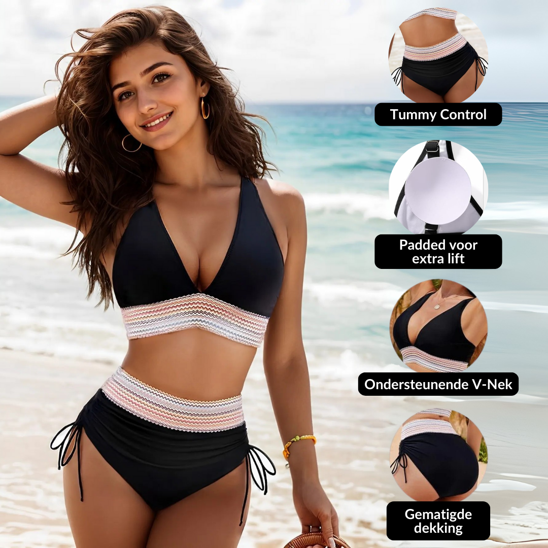 Noor - Conjunto de Bikini de Cintura Alta