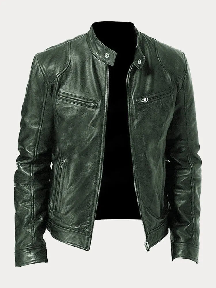 Chaqueta de cuero casual para hombres