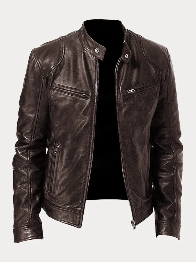 Chaqueta de cuero casual para hombres