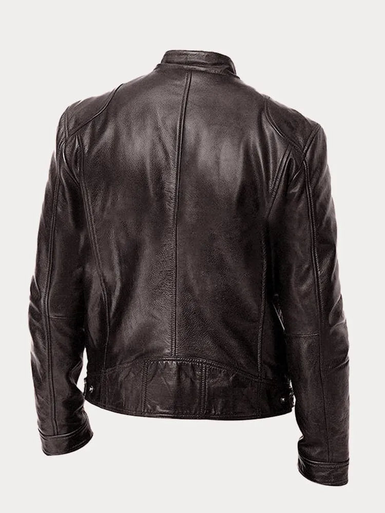 Chaqueta de cuero casual para hombres