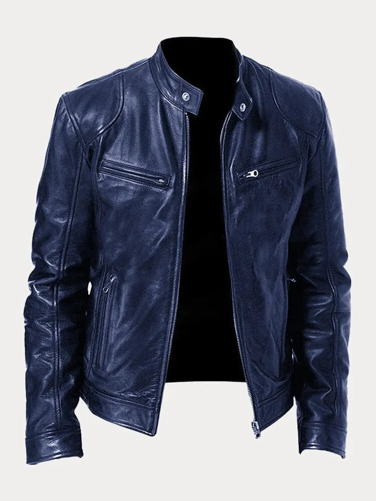 Chaqueta de cuero casual para hombres