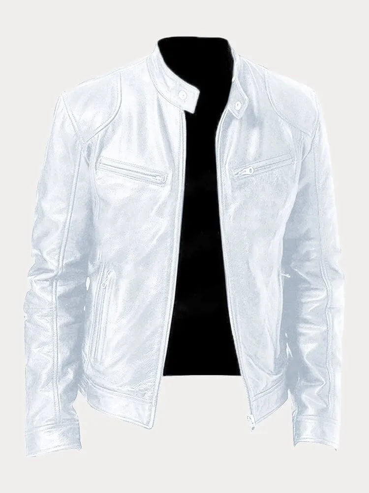 Chaqueta de cuero casual para hombres
