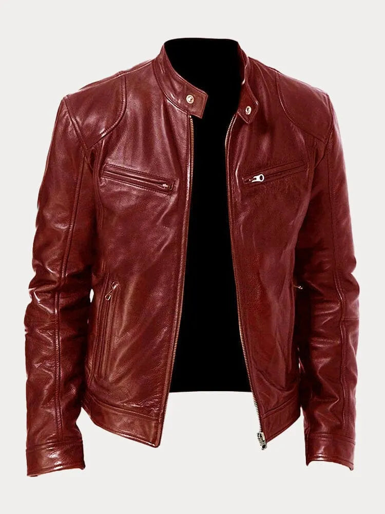 Chaqueta de cuero casual para hombres