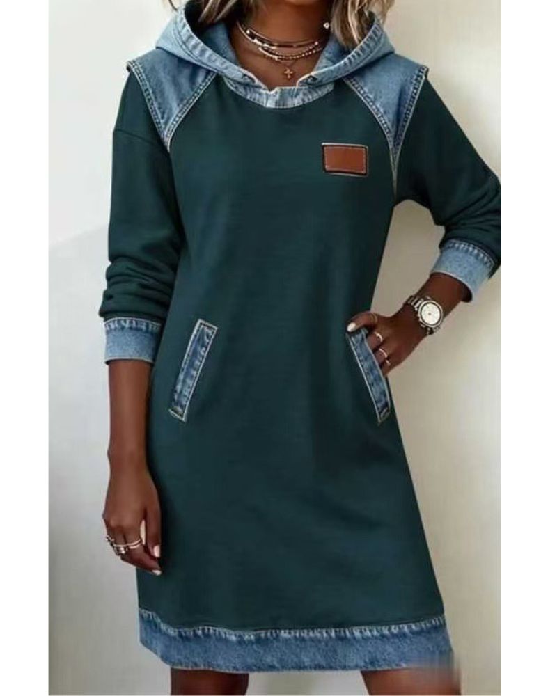 Lara – Vestido de mezclilla con capucha