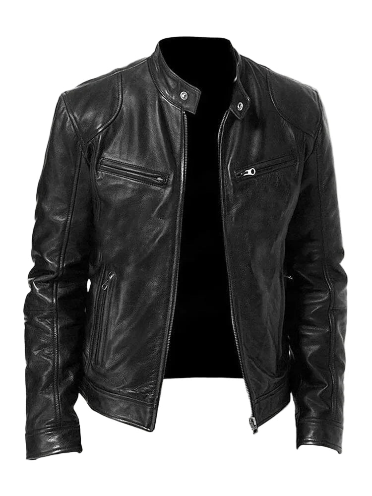 Chaqueta de cuero casual para hombres