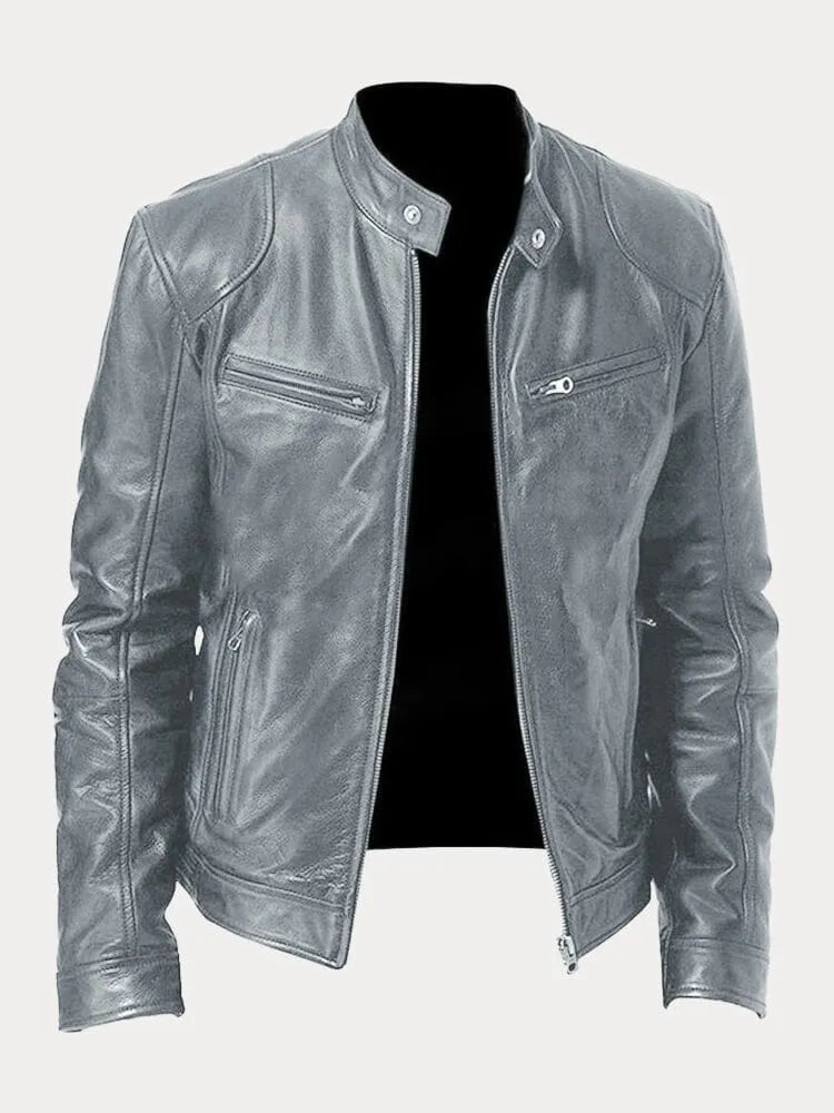 Chaqueta de cuero casual para hombres