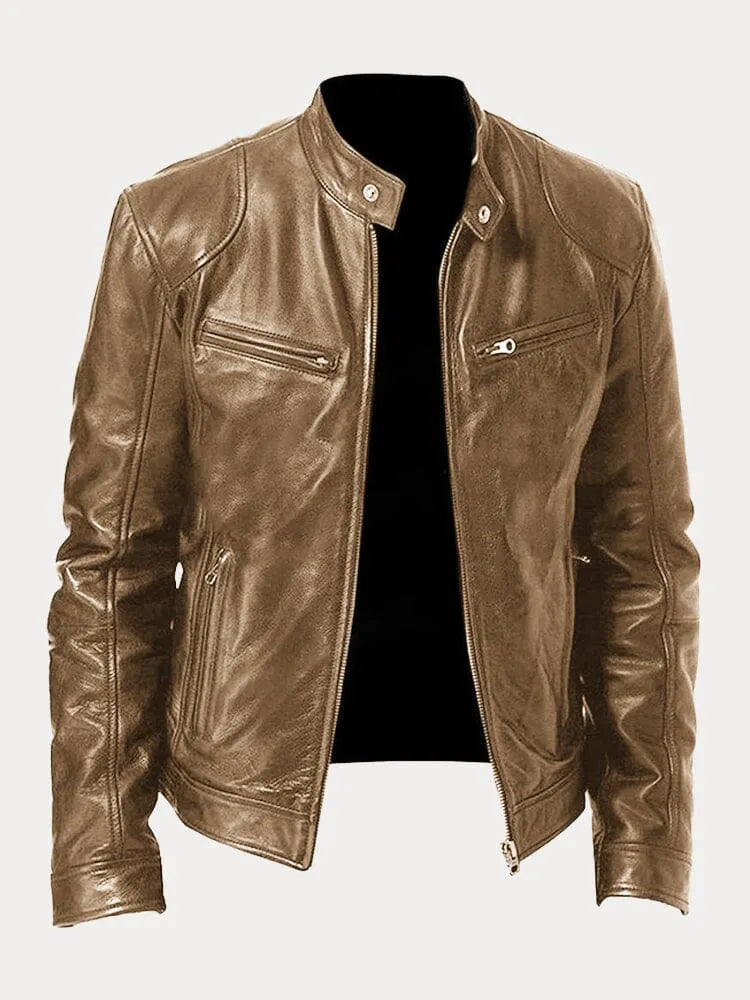Chaqueta de cuero casual para hombres