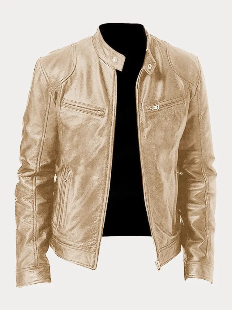 Chaqueta de cuero casual para hombres